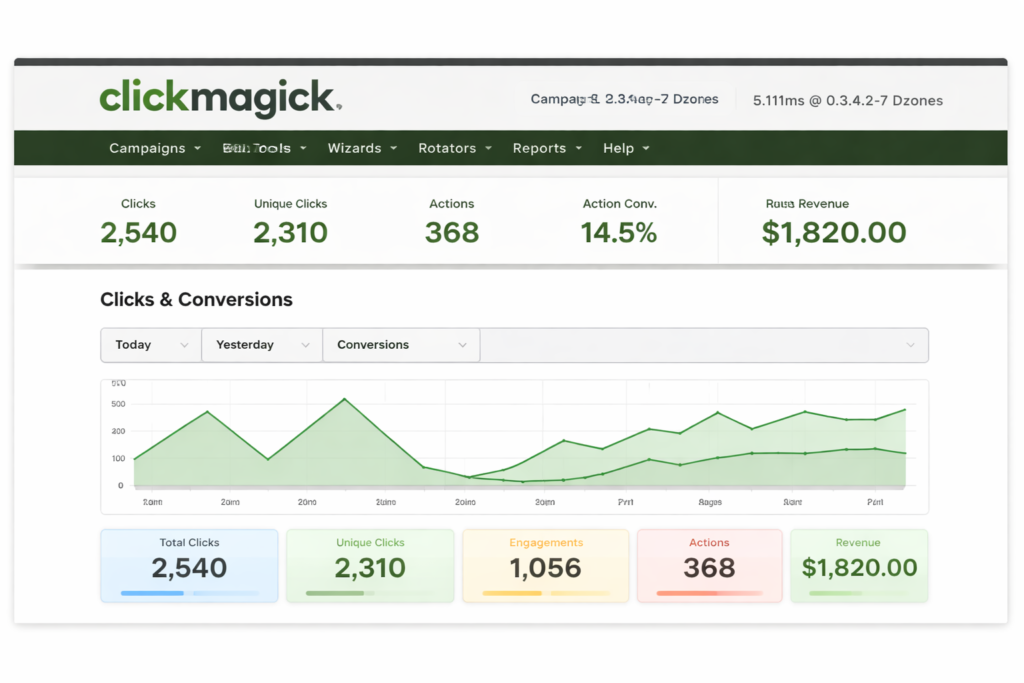 Expose World ClickMagick dashboard expose world