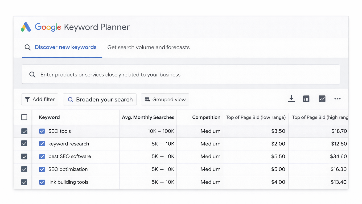 Expose World Google Keyword Planner dashboardexpose world edited