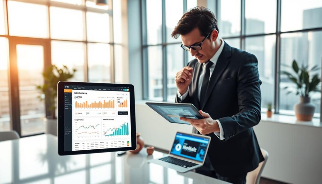 A sleek, modern office environment serves as the backdrop, with large windows allowing soft natural light to pour in and illuminate the space. In the foreground, a digital tablet displays CoinMarketCap's premium features, such as advanced analytics and customizable dashboards, with vibrant graphs and charts showcasing market trends. A professional wearing smart business attire, focused and engaged, interacts with the tablet, analyzing data. In the middle ground, a stylish desk with cryptocurrency-themed decorations and a laptop open to the CoinMarketCap website emphasizes a tech-savvy atmosphere. The overall mood is dynamic and optimistic, reflecting innovation and professionalism in cryptocurrency trading. The angle captures both the tablet and the individual’s concentration, embodying the essence of modern financial analysis. A sleek, modern office environment serves as the backdrop, with large windows allowing soft natural light to pour in and illuminate the space. In the foreground, a digital tablet displays CoinMarketCap's premium features, such as advanced analytics and customizable dashboards, with vibrant graphs and charts showcasing market trends. A professional wearing smart business attire, focused and engaged, interacts with the tablet, analyzing data. In the middle ground, a stylish desk with cryptocurrency-themed decorations and a laptop open to the CoinMarketCap website emphasizes a tech-savvy atmosphere. The overall mood is dynamic and optimistic, reflecting innovation and professionalism in cryptocurrency trading. The angle captures both the tablet and the individual’s concentration, embodying the essence of modern financial analysis.